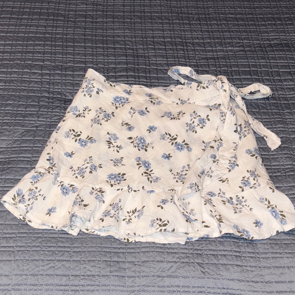 Hollister Blue Floral Mini Skirt